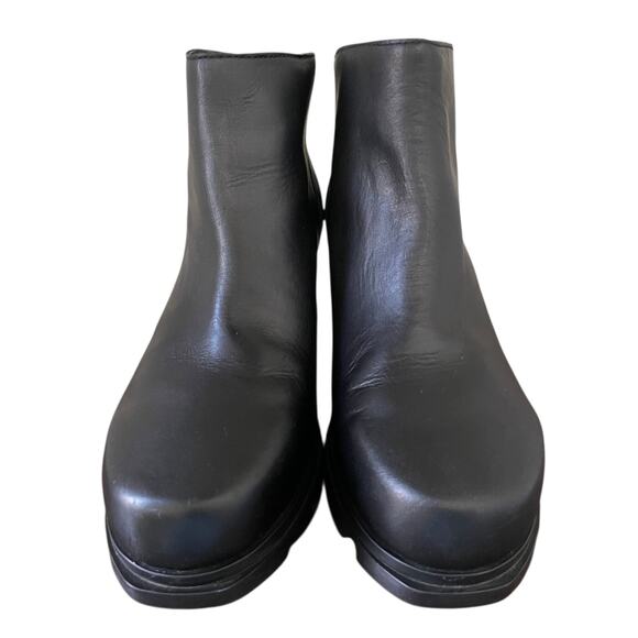 Sorel Joan of Arctic Wedge III Zip Boot Black Leather 10 Wide Chic Edgy - Picture 8 of 11